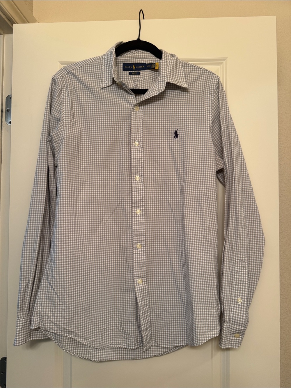 Polo by Ralph Lauren Light Gray & White Gingham Dress Shirt